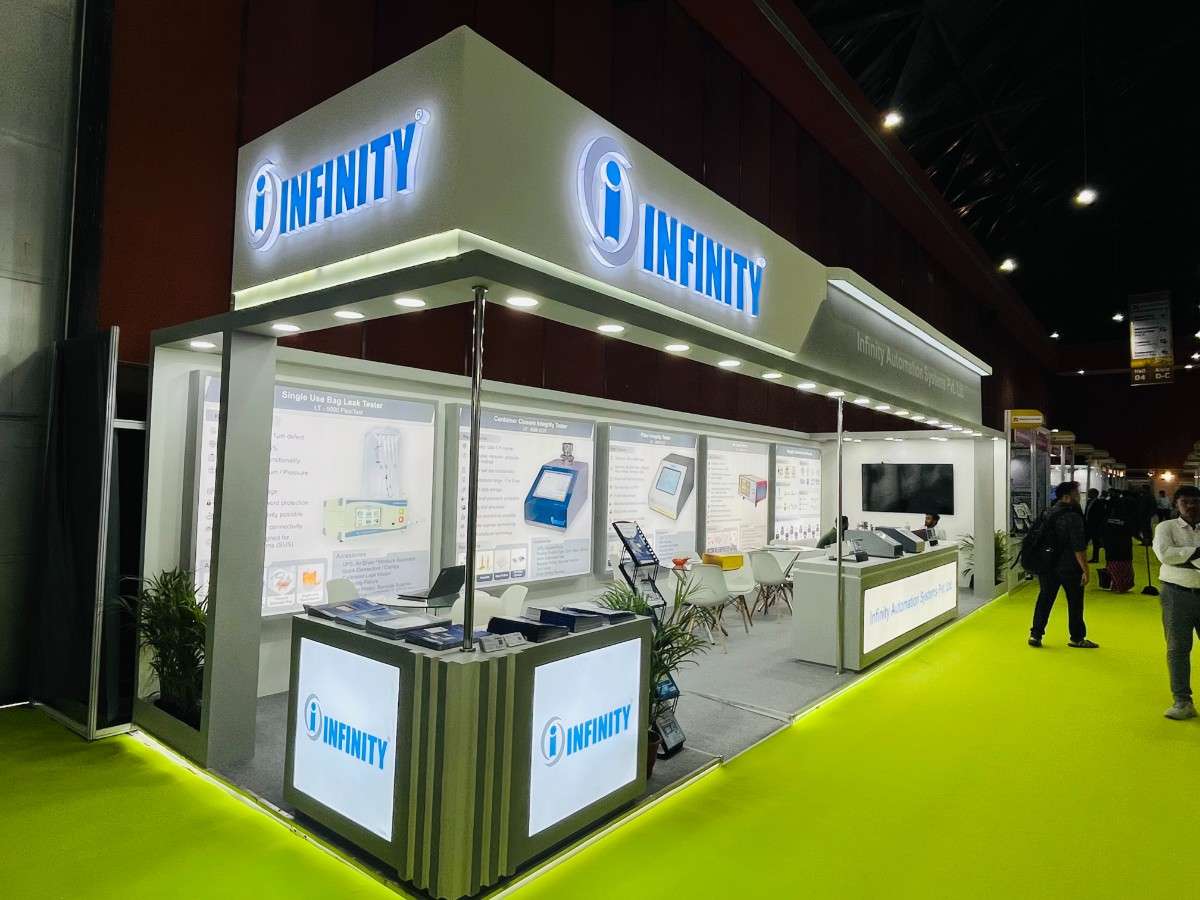 Infinity Automation Systems stall at Analytica Lab India 2026